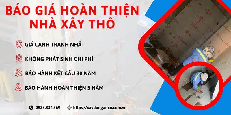 Báo giá hoàn thiện nhà xây thô được liên tục cập nhật mới nhất