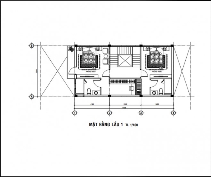 Lầu 1 - Nhà 1 trệt 2 lầu trên diện tích 6×17.6m