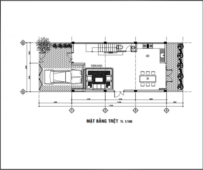 Tầng trệt - Nhà 1 trệt 2 lầu trên diện tích 6×17.6m