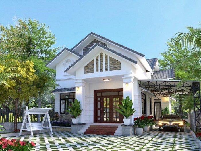 Thiết kế nhà 1 tầng mái Thái đẹp sang trọng nhất