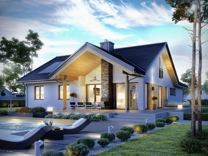 Nhà 1 tầng mái Thái có sân vườn tạo không gian sống thoải mái, gần gũi thiên nhiên