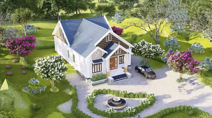 Với thiết kế sân vườn phù hợp với gia đình có trẻ em và người lớn tuổi