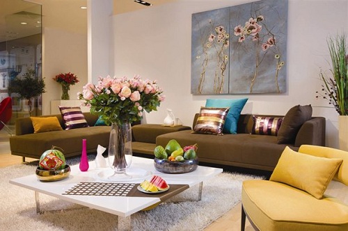 Màu sắc nhẹ nhàng và trang nhã sẽ rất thích hợp cho những không gian sinh hoạt chung cho phòng khách.