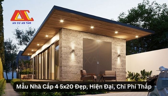 Mẫu nhà cấp 4 5x20 đẹp, hiện đại, giá rẻ.