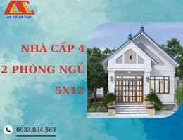 Top 20+ mẫu nhà cấp 4 2 phòng ngủ 5x12 đẹp nhất năm 2023