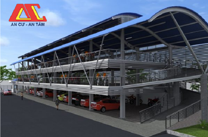 Mẫu nhà xe tiền chế với phong cách thiết kế hiện đại