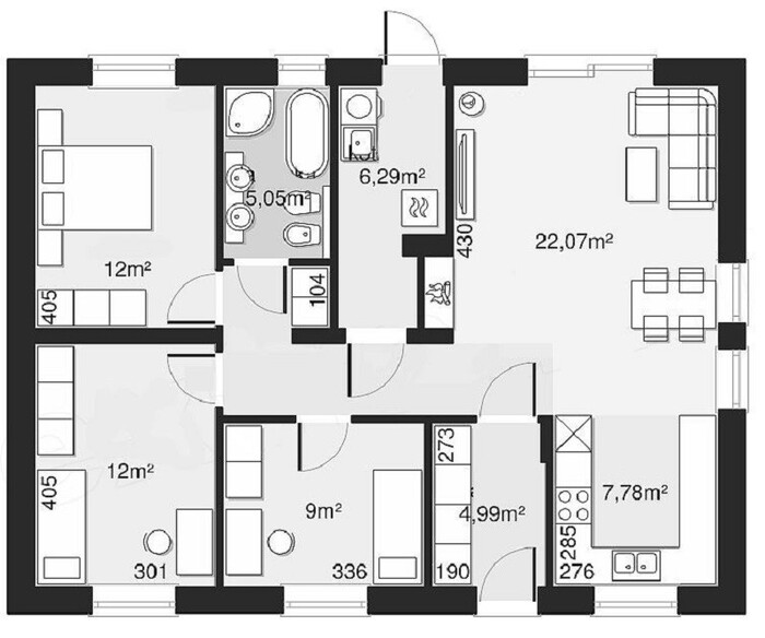Bản vẽ thiết kế nhà có 4 phòng ngủ