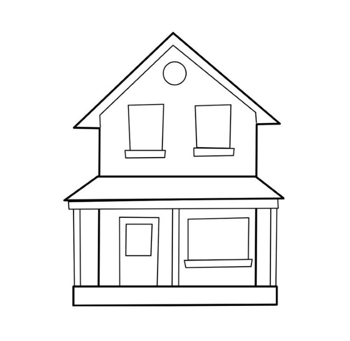 Cách vẽ ngôi nhà 2 tầng chỉ với vài đường nét đơn giản.