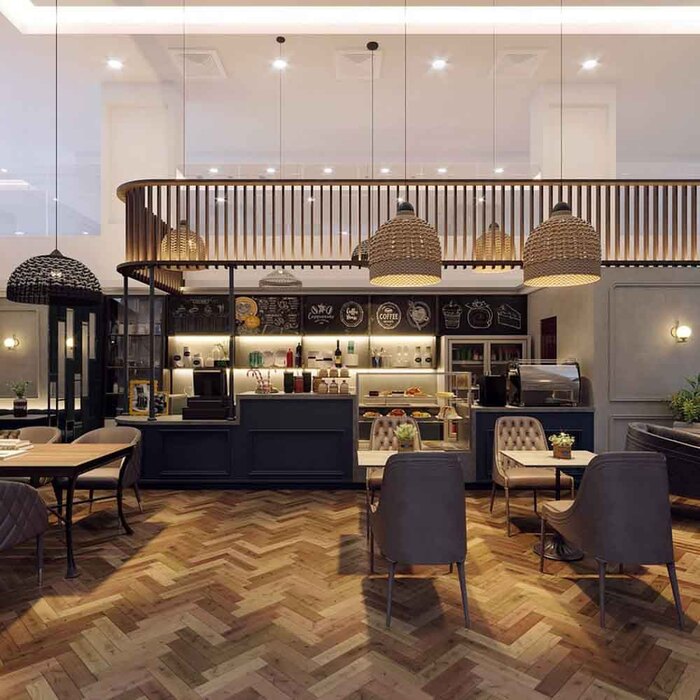 Thiết kế quán cafe phong cách Châu Âu không gian thời thượng lôi cuốn
