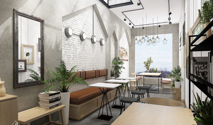 Thiết kế quán cafe nhà ống hiện đại tinh tế thông qua cách chọn vật liệu thông minh