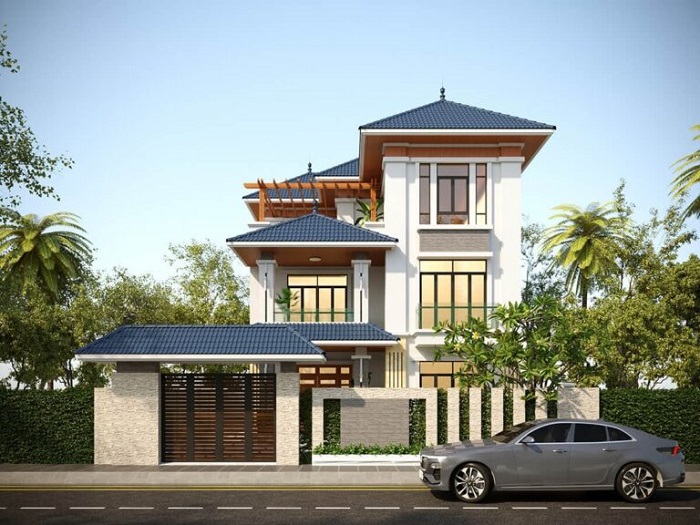 Thiết kế nhà mái Thái đẹp 3 tầng cực sang trọng