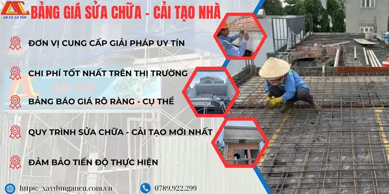 Bảng giá sửa chữa, cải tạo nhà ở của xây dựng An Cư