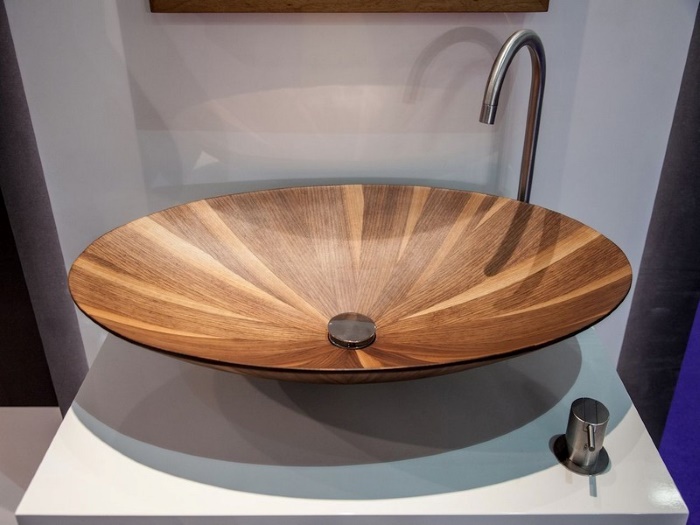 Thiết kế chậu rửa mặt lavabo bằng gỗ có một không hai.