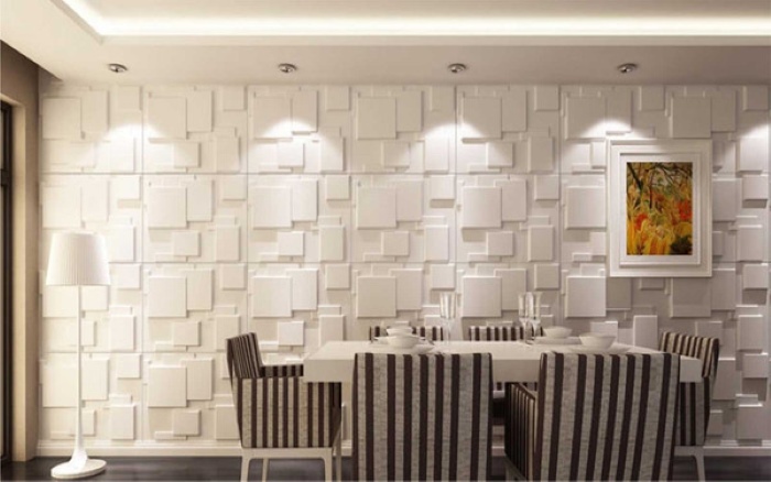 Gạch ốp tường phòng ăn vân nổi không chỉ nâng cao cảm giác thẩm mỹ cho không gian mà còn thể hiện rõ cá tính của chủ nhân.