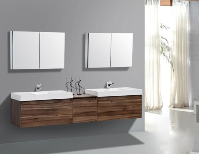 Thiết kế treo tường lavabo đôi giúp sẽ giúp không gian trở nên tinh tế hơn