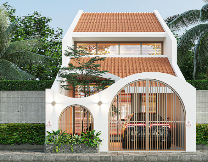 Mái ngói truyền thống kết hợp gác lửng tiện nghi, phù hợp khí hậu Việt Nam và phong cách cổ điển