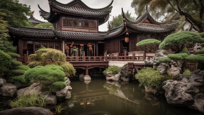 Mẫu biệt thự kiểu Trung Quốc đầy nét trang nhã