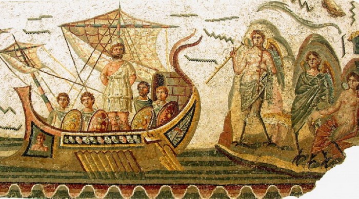 Bức tranh Mosaic về hình ảnh Ulysses - thời kỳ La Mã, hiện đang được bảo quản tại Bảo tàng Bardo, Tunisia.
