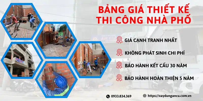 Bảng giá thiết kế thi công nhà phố chính xác, minh bạch