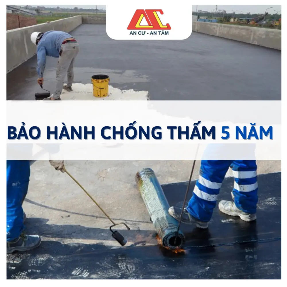 Các công trình xây dựng phần thô được bảo hành chống thấm 5 năm