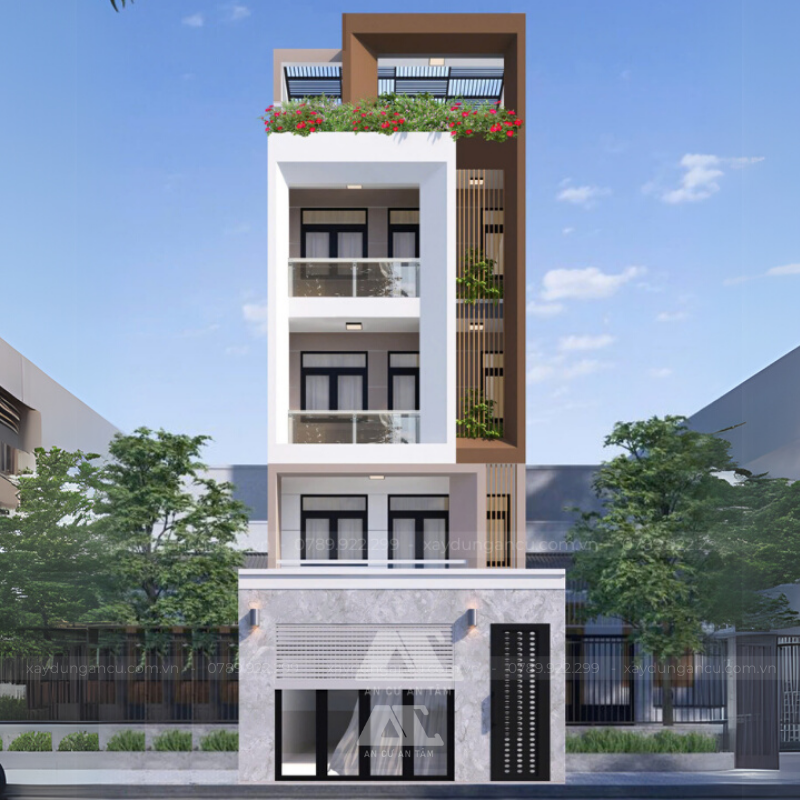 Thiết kế mặt tiền căn hộ cho thuê Quận 12