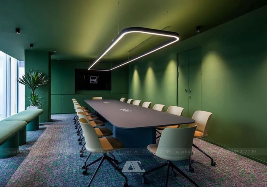 Thiết kế phòng họp hiện đại, ánh sáng hài hòa, tối ưu trải nghiệm làm việc và trao đổi