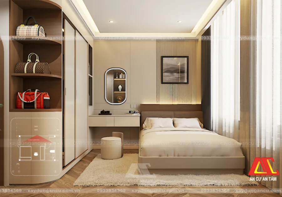 Thiết kế nội thất phòng ngủ nhà phố Anh Thoại - Bình Thạnh