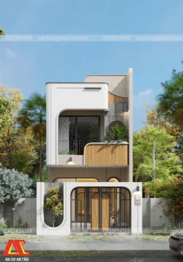 Phối cảnh 3D nhà phố hiện đại Anh Kiều - Long An
