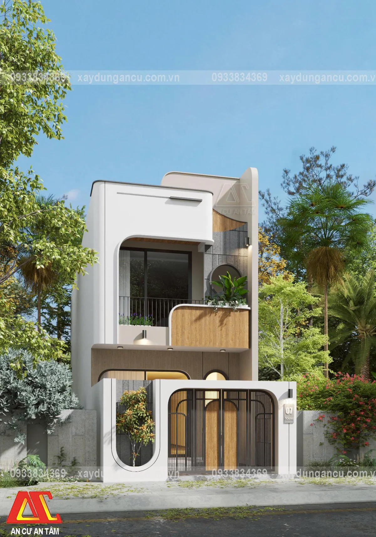 Phối cảnh 3D nhà phố Anh Kiều - Long An