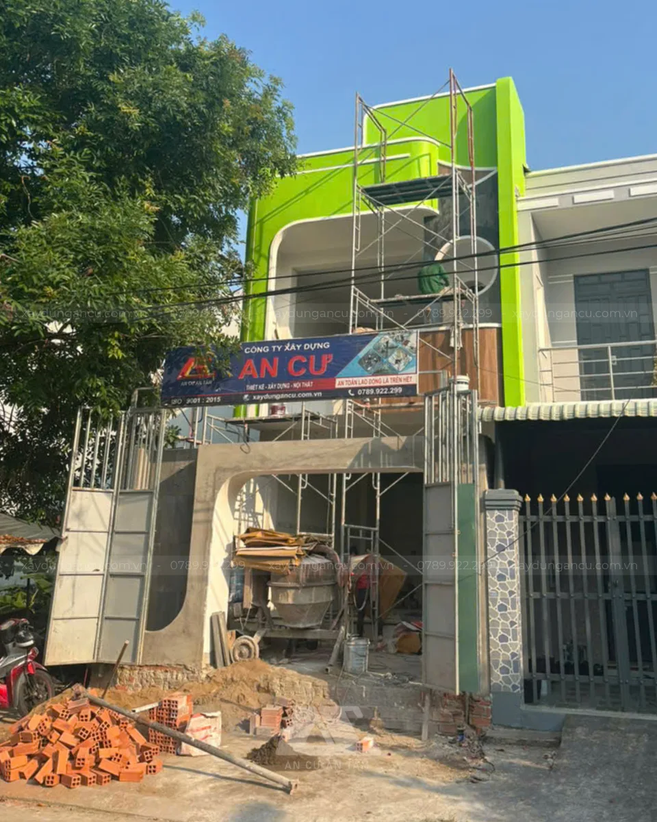 Biển báo công trình nhà phố Anh Kiều - Long An